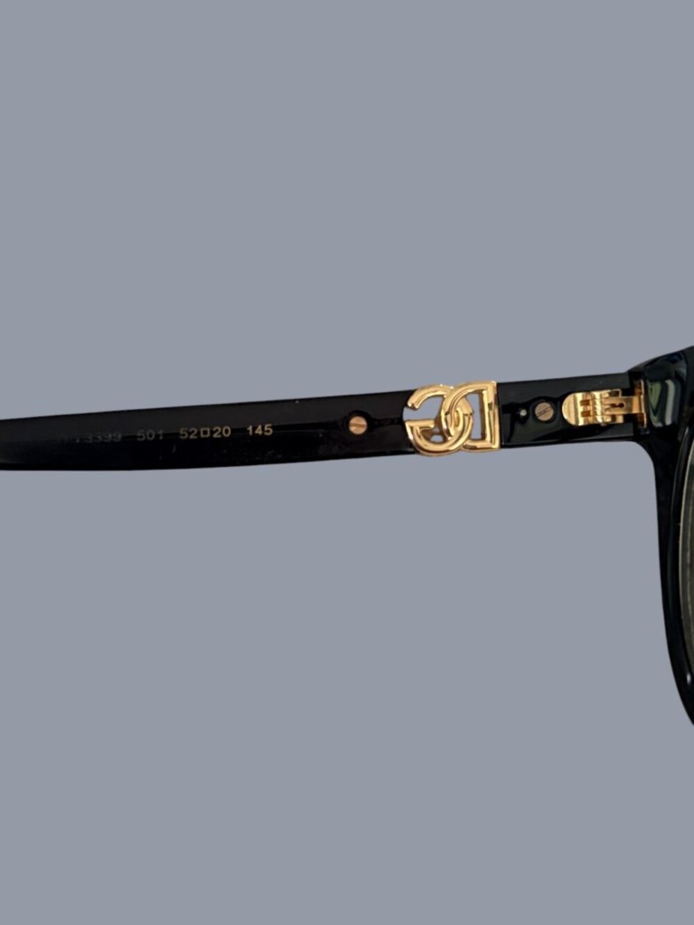 Dolce & Gabbana DG Logo Eyeglass Frames Black Gold Designer Optical Glasses/Case - Picture 9 of 11